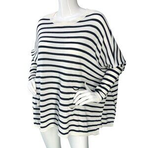 Mersea Sweater Womens OS Striped Oversized Dolman Boatneck Tunic *TINY FLAW